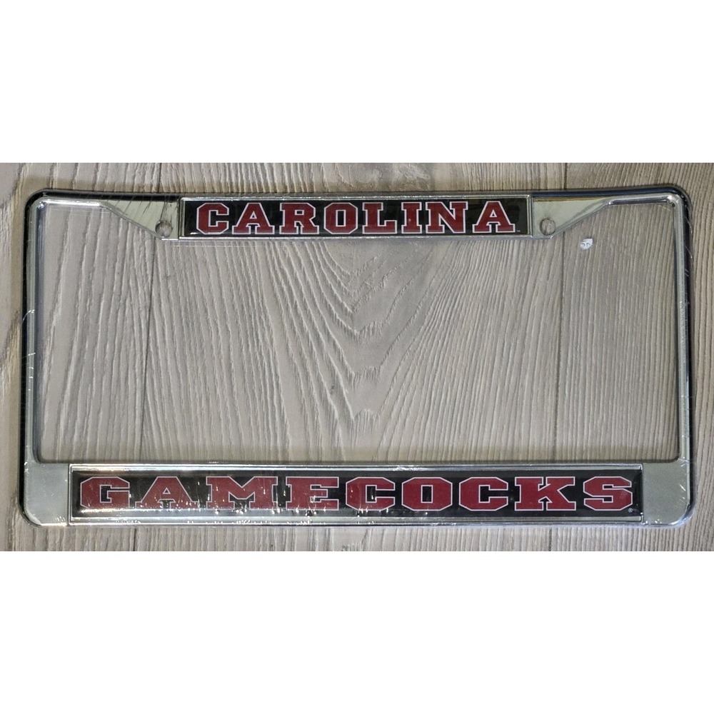 South Carolina Gamecocks License Plate Stainless Steel Holder Sealed NEW